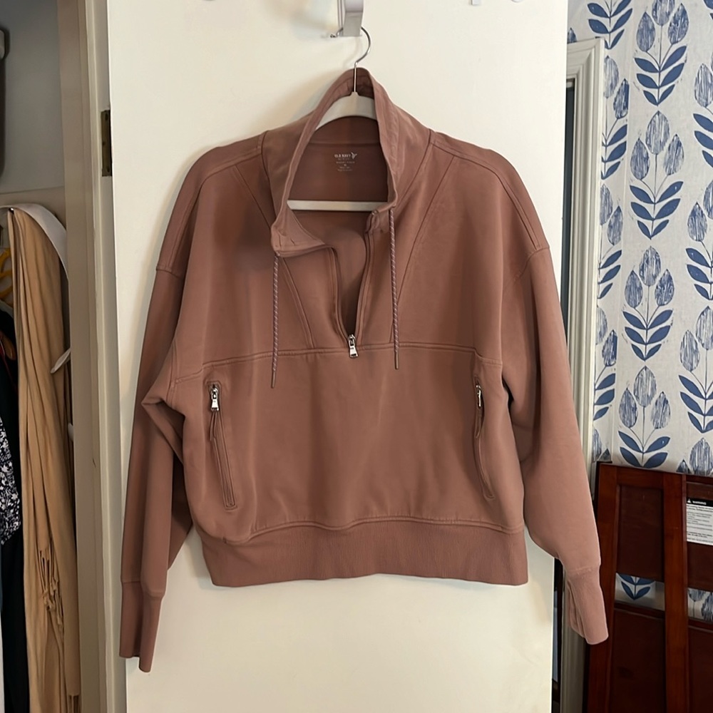Old Navy Mauve Half-Zip Pullover Hoodie